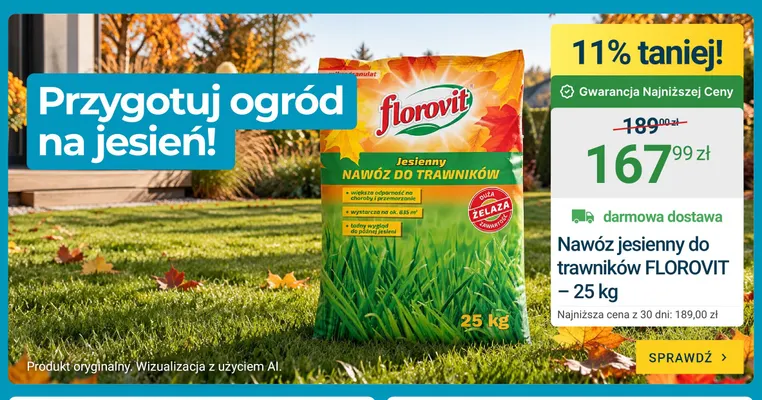 Nawóz jesienny do trawników Florovit promocja w ERLI