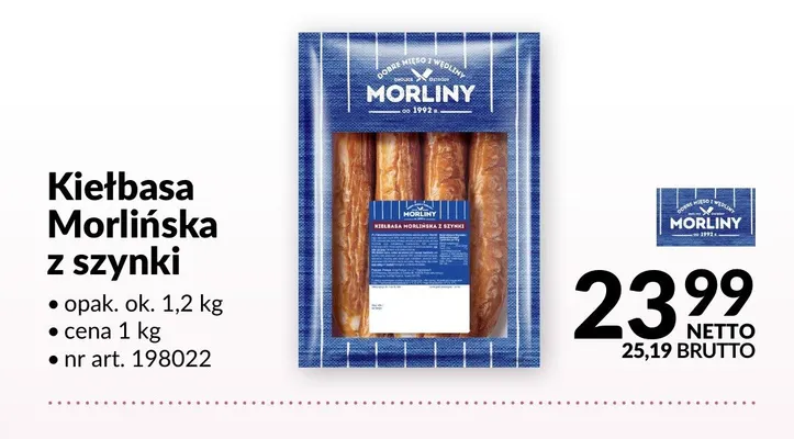Kiełbasa Morlińska z szynki Morliny promocja w Makro