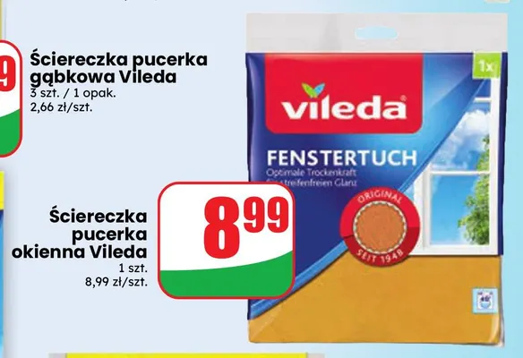 Ściereczka pucerka okienna Vileda promocja w Dino