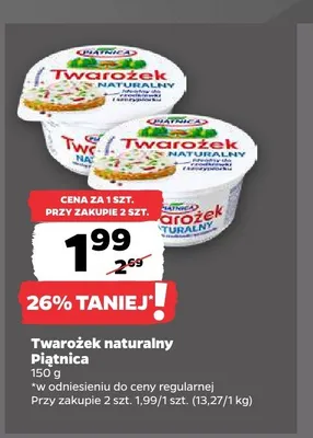 Twarożek naturalny Piątnica promocja w Netto