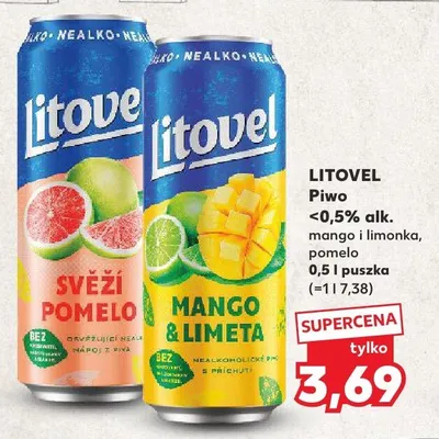Piwo bezalkoholowe Litovel <0,5% alk. mango i limonka promocja w Kaufland