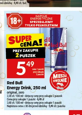 Napój energetyczny Red Bull Energy Drink zero promocja w Twój Market
