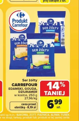 Ser żółty Edamski Carrefour Classic promocja w Carrefour Market