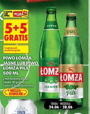 Piwo Łomża Jasne promocja w Biedronka