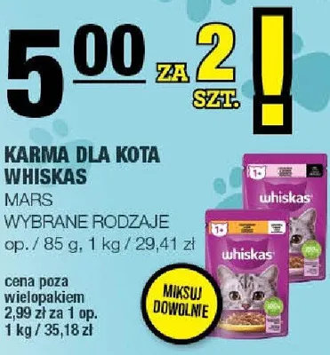 Karma dla kota Whiskas promocja w SPAR