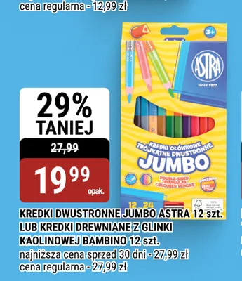 Kredki drewniane z glinki kaolinowej Bambino 12 szt. promocja w bi1