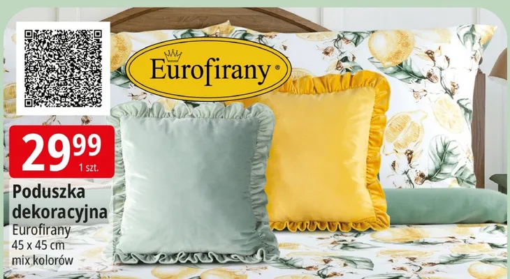 Poduszka dekoracyjna Eurofirany 45 x 45 cm mix kolorów promocja w Leclerc