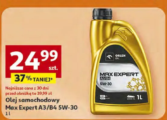 Olej samochodowy Max Expert A3/B4 5W-30 1 l promocja w Auchan