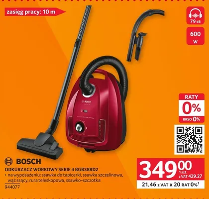 Odkurzacz workowy Bosch Serie 4 BGB38RD2 promocja w Selgros