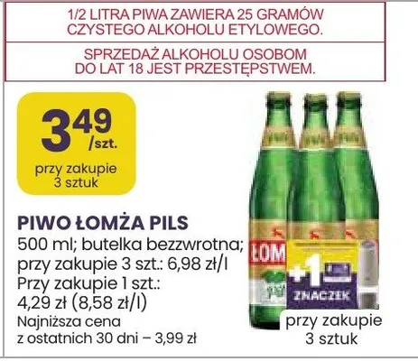 Piwo Łomża Pils promocja w Stokrotka