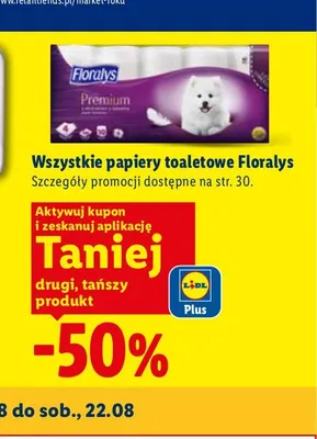Papiery toaletowe Floralys promocja w Lidl