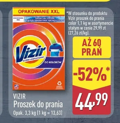 Proszek do prania VIZIR promocja w Aldi