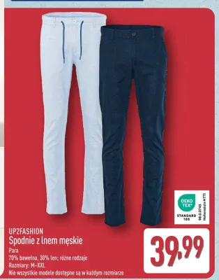 Spodnie z lnem męskie UP2FASHION promocja w Aldi