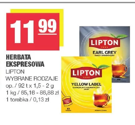 Herbata ekspresowa Lipton promocja w SPAR
