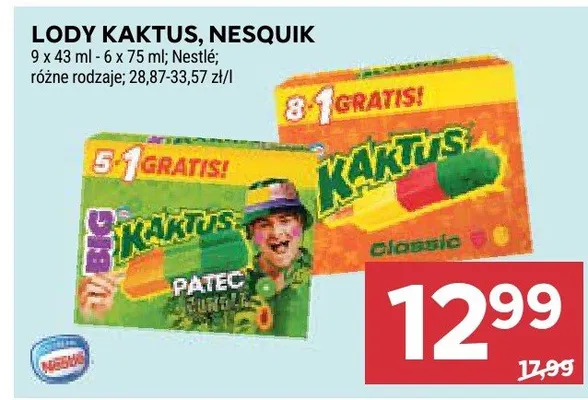 Lody Kaktus Nestlé promocja w Stokrotka