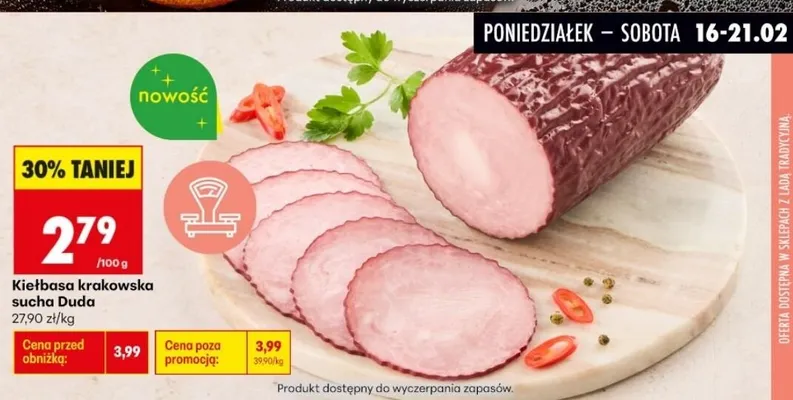 Kiełbasa krakowska sucha promocja w Biedronka