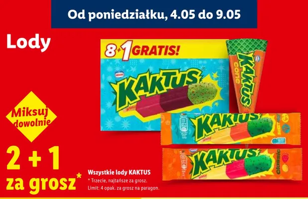 Lody Kaktus promocja w Lidl