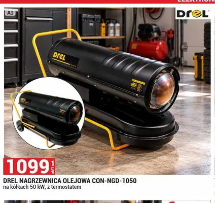 Nagrzewnica olejowa CON-NGD-1050 na kółkach z termostatem Drel promocja w Merkury Market
