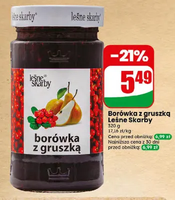 Borówka z gruszką Leśne Skarby promocja w Dino