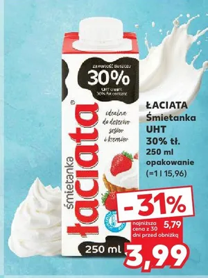 Śmietanka UHT 30% tł. promocja w Kaufland