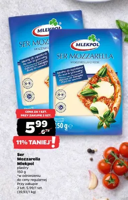 Ser mozzarella Mlekpol promocja w Netto