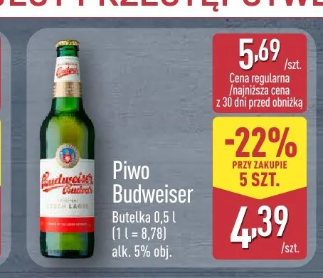 Piwo Budweiser promocja w Aldi
