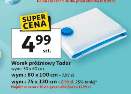 Worek próżniowy Tadar wym.: 74 x 130 cm promocja w Auchan