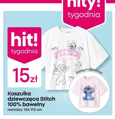 Koszulka dziewczęca Disney Stitch promocja w Pepco