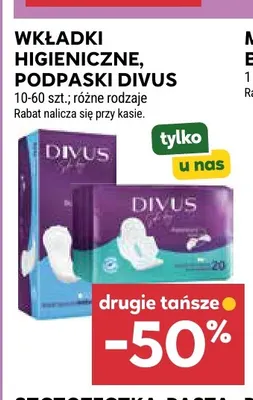 Wkładki higieniczne Divus promocja w Stokrotka