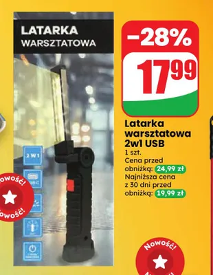 Latarka warsztatowa 2w1 USB promocja w Dino