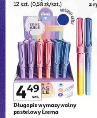 Długopis wymazywalny pastelowy Erema promocja w Auchan