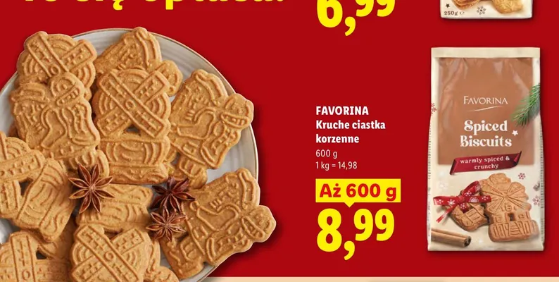 Kruche ciastka korzenne Favorina promocja w Lidl