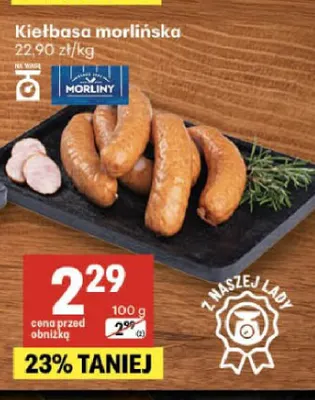 Kiełbasa morlińska Morliny promocja w Delikatesy Centrum