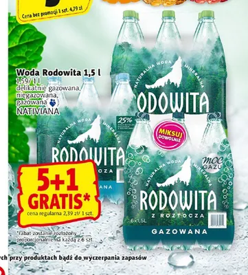 Woda Rodowita niegazowana promocja w Prim Market