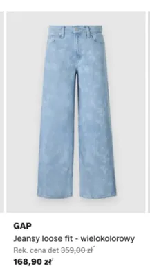 Jeansy loose fit damskie GAP wielokolorowe promocja w Lounge by Zalando