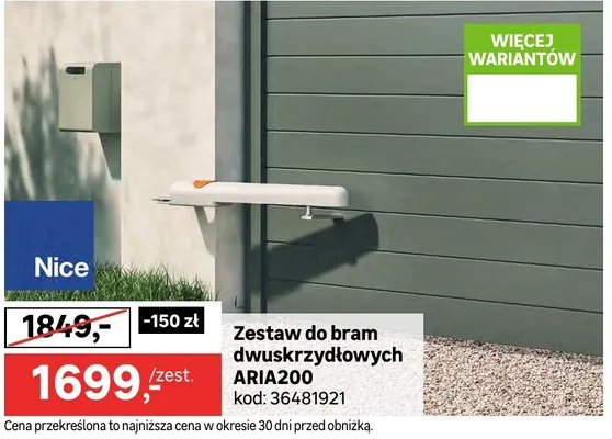 Zestaw do bram dwuskrzydłowych ARIA200 promocja w Leroy Merlin