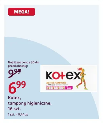 Tampony higieniczne Kotex promocja w Rossmann
