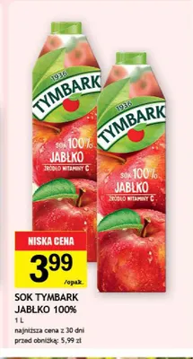Sok Tymbark jabłko 100% promocja w Gram Market