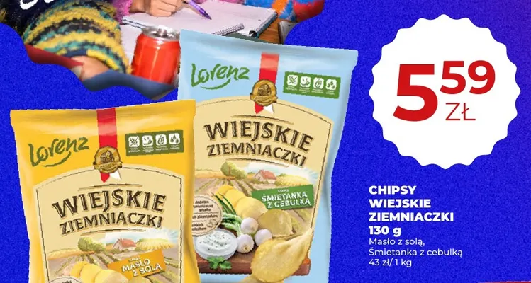 Chipsy Wiejskie Ziemniaczki masło z solą Lorenz promocja w Duży Ben