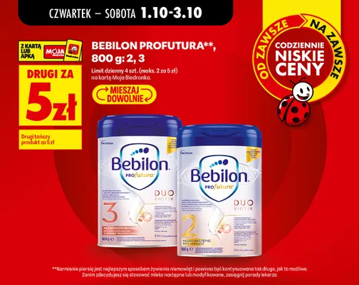 Mleko modyfikowane Bebilon Profutura 3 promocja w Biedronka