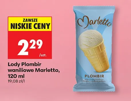 Lody Plombir waniliowe promocja w Biedronka