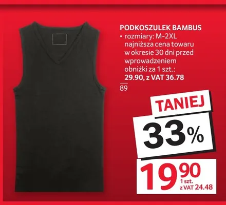 Podkoszulek bambus promocja w Selgros