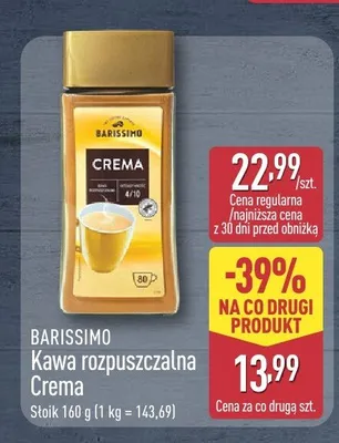 Kawa rozpuszczalna Barissimo Crema promocja w Aldi