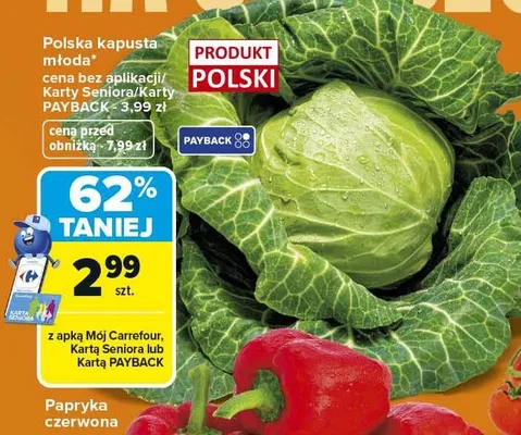 Kapusta pekińska polska promocja w Carrefour Market