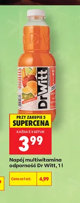 Napój multiwitamina odporność Dr Witt promocja w Biedronka