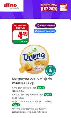 Margaryna wiejskie masełko promocja w Dino