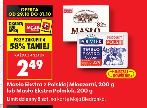 Masło Ekstra Polmlek promocja w Biedronka