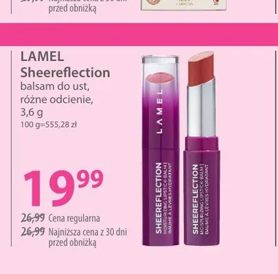 Balsam do ust Lamel Sheereflection promocja w Hebe