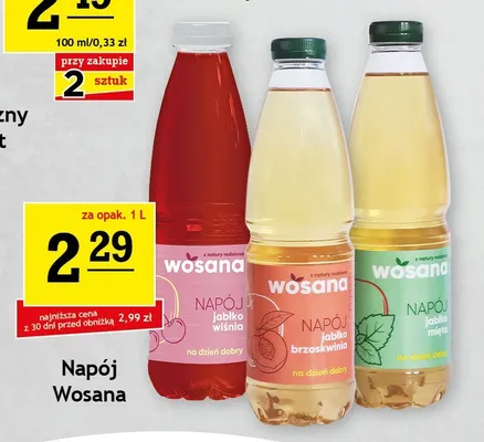 Napój Wosana jabłko mięta promocja w Gram Market