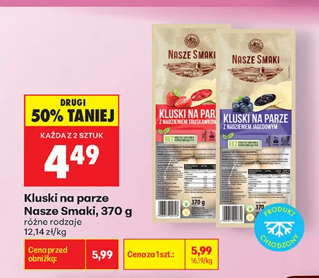 Kluski na parze z nadzieniem truskawkowym Nasze Smaki promocja w Biedronka